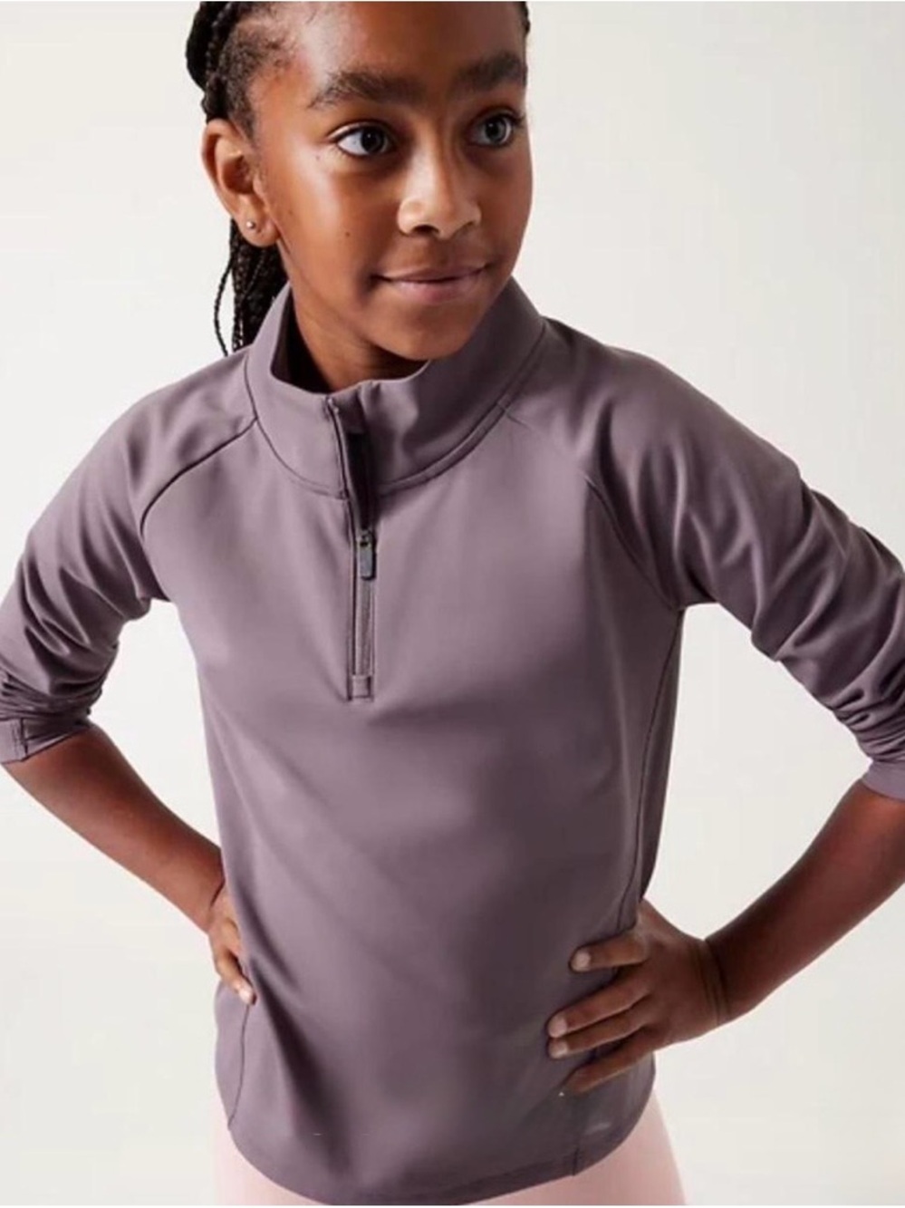 Athleta Girls Icebreaker Half Zip Purple Size 12